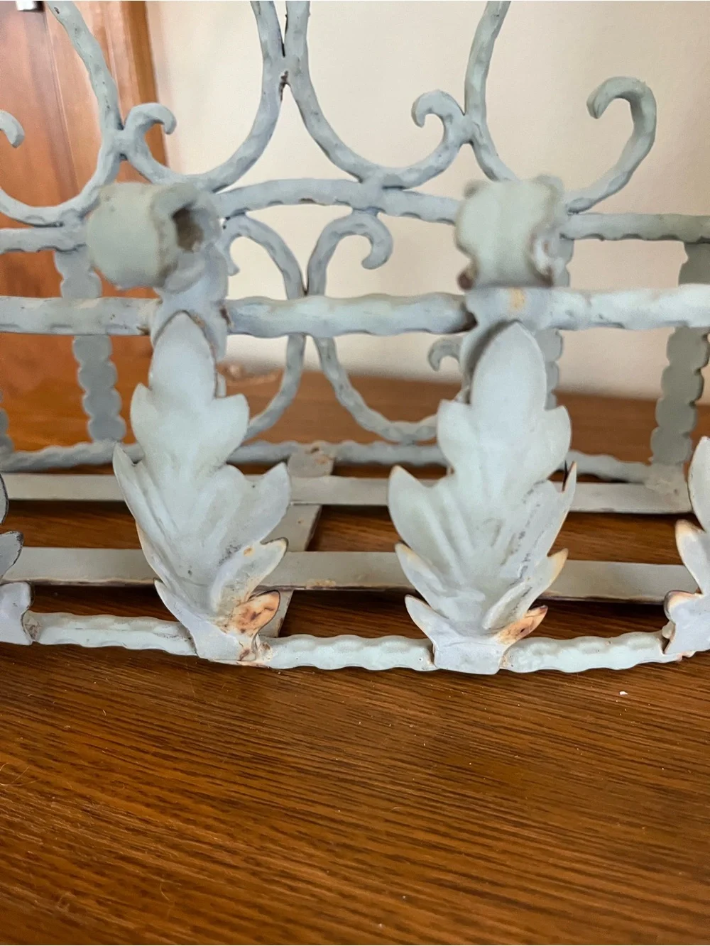 Decorative Metal Wall Basket in Pale Blue - Brand